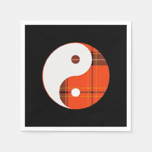Rot Kariert und Weiß Yin Yang Serviette