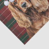 Rot karierter Cocker Spaniel Hund Weihnachten Seidenpapier (Ausschnitt)
