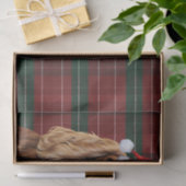 Rot karierter Cocker Spaniel Hund Weihnachten Seidenpapier (Geschenk)