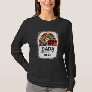 Rot karierter Dada-Bär Weihnachten Regenbogen-Pyja T-Shirt