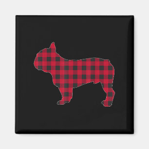 Rot karierter französischer Bulldoggen-Hundefreund Magnet