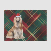 Rot karierter Weihnachts Afghan Hound Hund Feierta