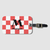 Rot kariertes Muster Hintergrund Gepäckanhänger (Vorderseite (Horizontal))