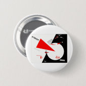 Rot-Keil-Art-dassschreie Button (Vorne & Hinten)