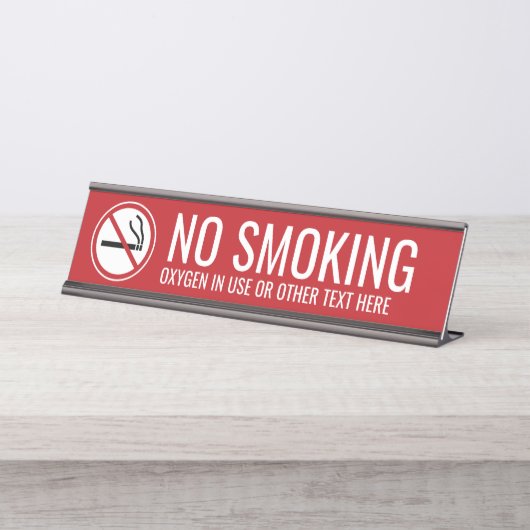 Rot - Kein Rauchmelder Schreibtischnamensplakette (Vorderseite )