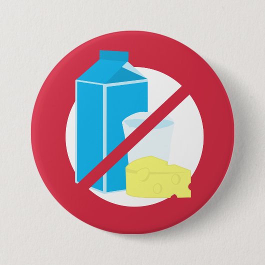 Rot keine Molkereiallergie-Alarm-Kinder Button (Vorderseite)