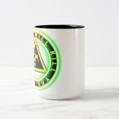 Rot-Kilowatt-Strom bringt dich um Zweifarbige Tasse (Mittel)