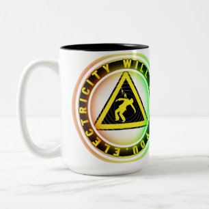 Rot-Kilowatt-Strom bringt dich um Zweifarbige Tasse