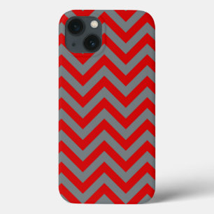 Rot, Kohle Grosses Zickzack ZigZag Muster iPhone 13 Hülle