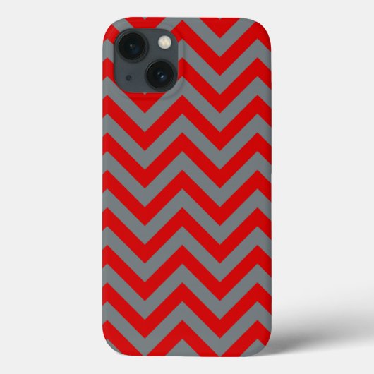 Rot, Kohle Grosses Zickzack ZigZag Muster Case-Mate iPhone Hülle (Rückseite)