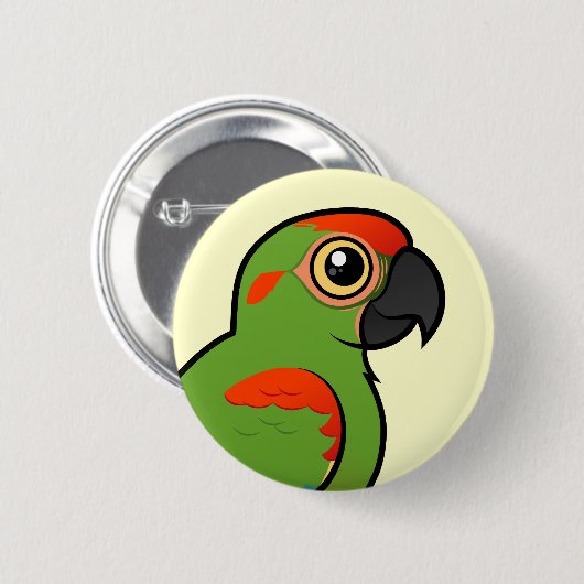 Rot-konfrontierter Macaw Button (Vorne & Hinten)