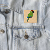 Rot-konfrontierter Macaw Button (Beispiel)