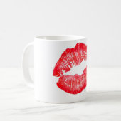 Rot-küssende Lippen Kaffeetasse (Vorderseite Links)