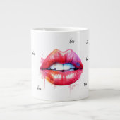 Rot lackierte Lippen Wasserfarbe Jumbo-Tasse (Vorderseite)