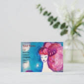 ROT LADY ,Beauty,Salon,Wellness-Center,Makeup Küns Visitenkarte (Stehend Vorderseite)