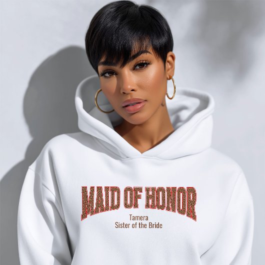 Rot + Leopard Print Varsity MAID OF HONOR Sweatshirt