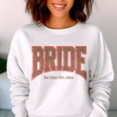 Rot + Leopardendruck Varsity BRIDE Sweatshirt