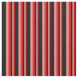 Rot-, Light Coral- und Black Lines/Stripes-Muster Stoff