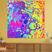 Rot, Lila, Blau, Gelb, Abstrakte Kunst Leinwanddruck (Insitu (Wohnzimmer))