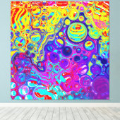 Rot, Lila, Blau, Gelb, Abstrakte Kunst Leinwanddruck (Insitu (Holzboden))