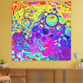 Rot, Lila, Blau, Gelb, Abstrakte Kunst Leinwanddruck (Insitu (Wohnzimmer))