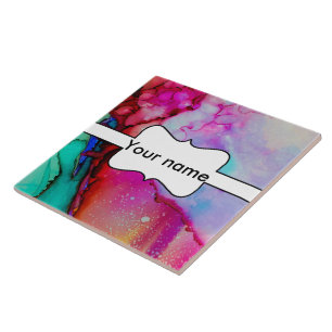 Rot, lila, grün fliese