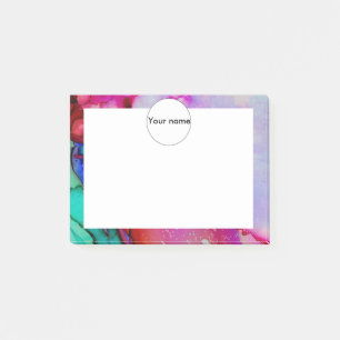 Rot, lila, grün post-it klebezettel