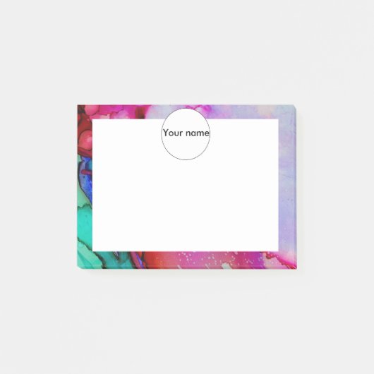 Rot, lila, grün post-it klebezettel (Vorderseite)