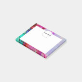 Rot, lila, grün post-it klebezettel (angewinkelt)