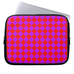 Rot-lila Karo-Diamant-Muster Laptopschutzhülle