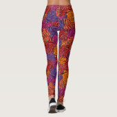Rot, lila, orange, farbig, blumenreich, Rose Leggings (Rückseite)