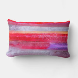 Rot, Lila, orangefarbenes Kissen - farbenfroher Ak