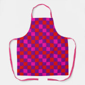 Rot Lila Rosa Kariertes Muster Design  Schürze (Vorderseite)