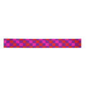 Rot Lila Rosa Kariertes Musterdesign Satinband (Vorderseite)