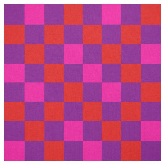 Rot Lila Rosa Kariertes Musterdesign Stoff (Muster)