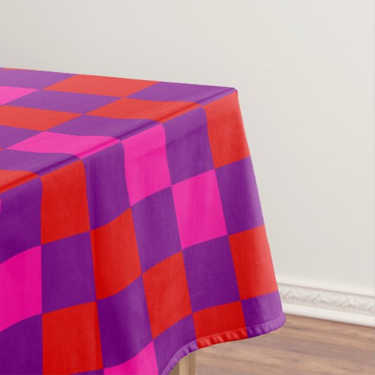 Rot lila rosa kariertes Musterdesign Tischdecke (Beispiel)