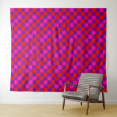 Rot Lila Rosa Kariertes Musterdesign  Wandteppich (Beispiel (Horizontal))