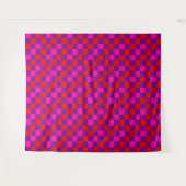 Rot Lila Rosa Kariertes Musterdesign  Wandteppich (Vorderseite (Horizontal))