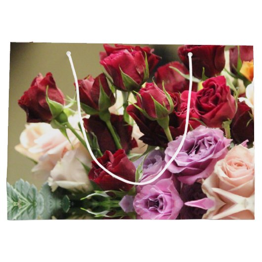 Rot, Lila und Rosa Große Geschenktüte (Rückseite)