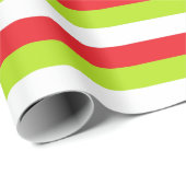 Rot, Limone grüne und weiße Streifen Geschenkpapier (Rolleneckpunkt)