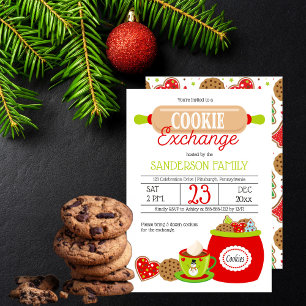 Rot   Limone Sprinkle-Feiertagskrüche Exchange-Par Einladung