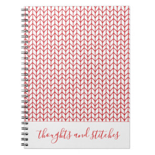 ROT LINIE GESTRICKT 6,5x8,75 Spiralblock + Text Notizblock