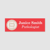 Rot, Markenname mit Logo Namensschild (Vorderseite)