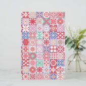Rot-marokkanische Fliese Briefpapier (Stehend Vorderseite)