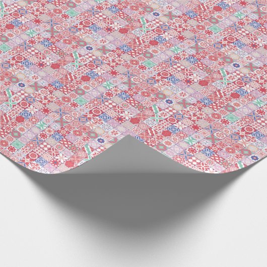 Rot-marokkanische Fliese Geschenkpapier (Ecke)