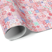 Rot-marokkanische Fliese Geschenkpapier (Rolleneckpunkt)
