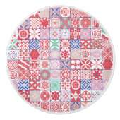 Rot-marokkanische Fliese Keramikknauf (Vorderseite)