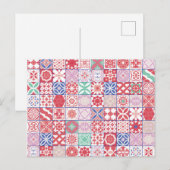Rot-marokkanische Fliese Postkarte (Vorne/Hinten)