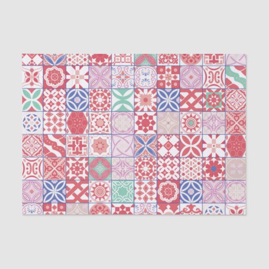 Rot-marokkanische Fliese Seidenpapier (Vorderseite)