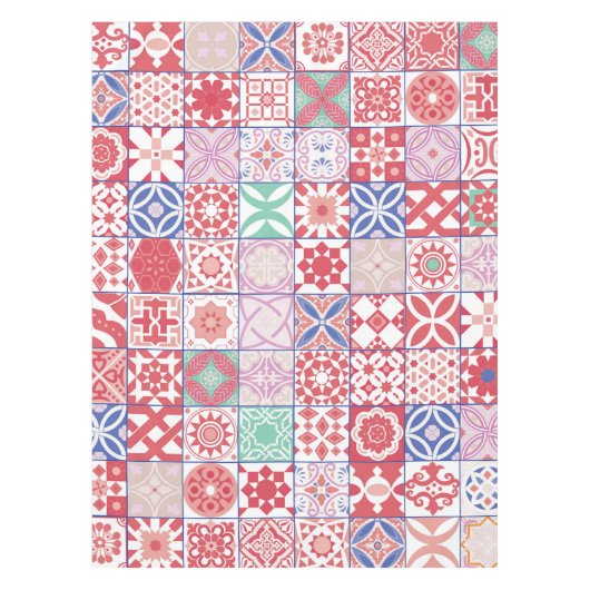 Rot-marokkanische Fliese Tischdecke (Vorderseite)